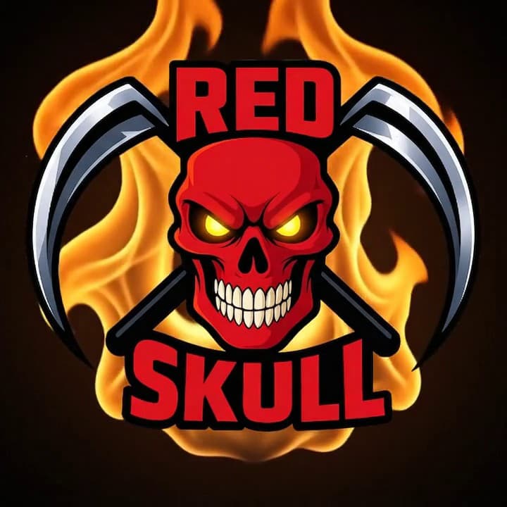 Logo Red Skull cercada por chamas